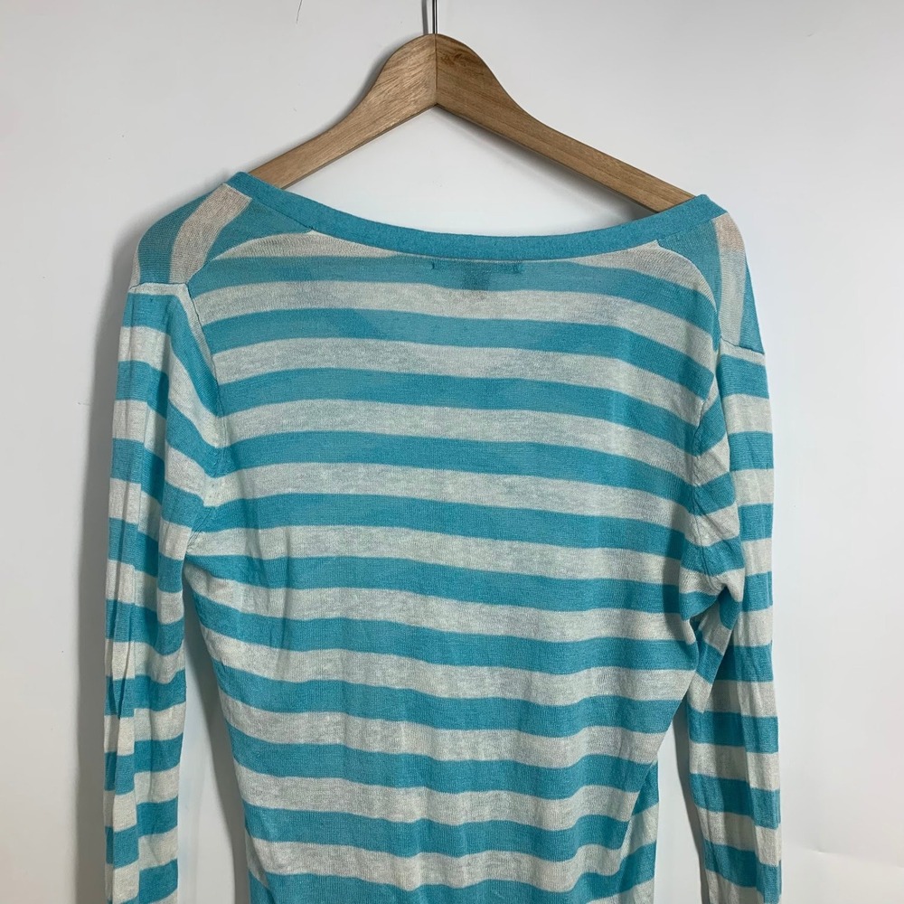 Tommy Bahama Womens Striped V Neck Long Sleeve Lightweight Sweater Top Size S P - Picture 4 of 11